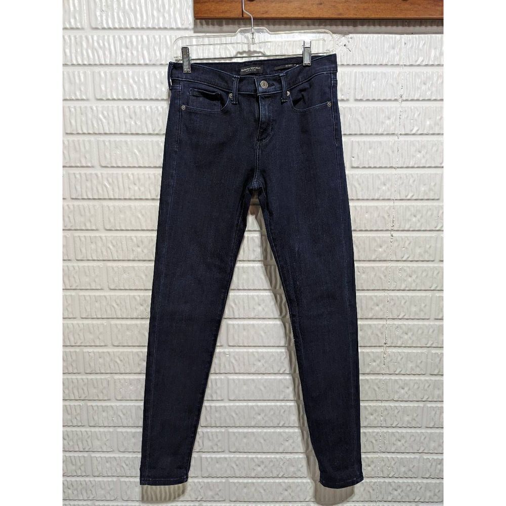 Banana Republic Womens Dark Wash Blue Premium Denim Skinny Jeans Size 27L